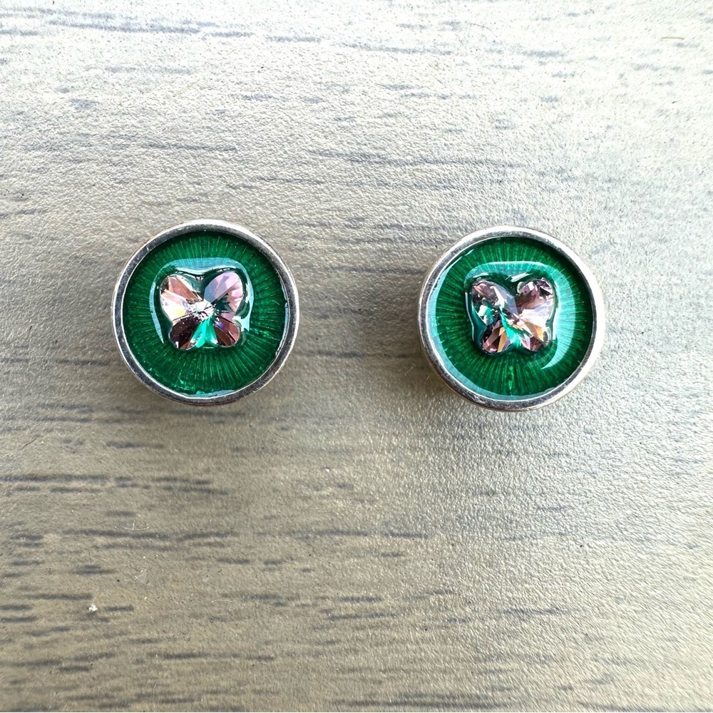 Kameleon Jewel Pop In the Tropics pair 925 Sterling Silver Butterfly enamel